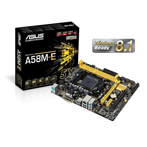 ASUS A58M-E Socket FM2+ AMD A58 2x DDR3 max. 32GB PCI-E D-Sub DVI mATX