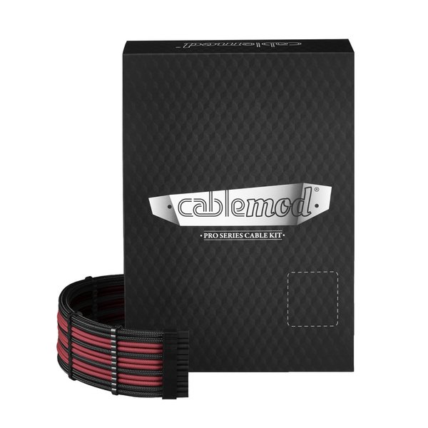 CableMod C-Series RMi &amp; RMx PRO kaapelisarja, ModMesh, musta / verenpunainen