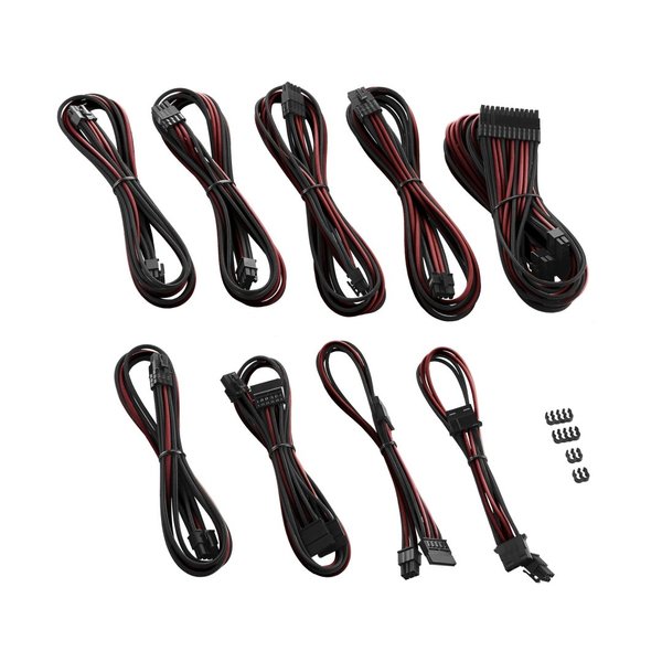 CableMod C-Series RMi &amp; RMx PRO kaapelisarja, ModMesh, musta / verenpunainen
