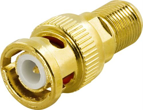 DELTACO adapter, BNC hane till F-kontakt hona, guldpl. kont.