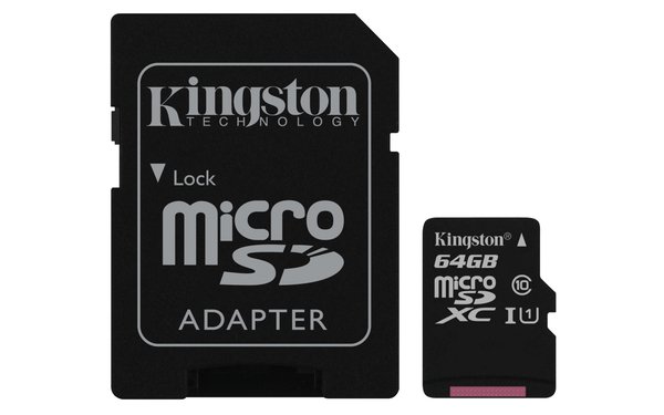 Kingston 64GB, UHS-I Class 10 MicroSDXC - memory card