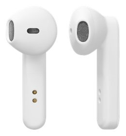 STREETZ True Wireless Stereo earbuds with charging case, semi-in-ear, BT 5, matte white
