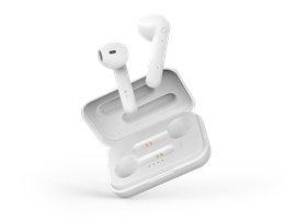 STREETZ True Wireless Stereo earbuds with charging case, semi-in-ear, BT 5, matte white