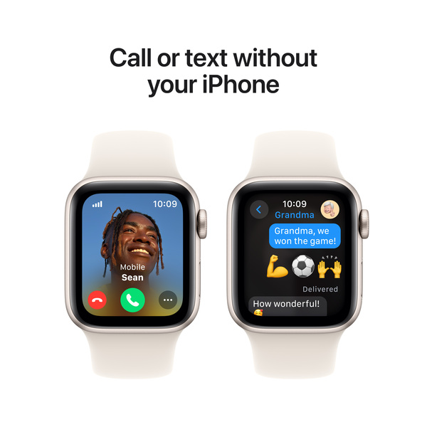 APPLE Watch SE GPS + Cellular 40mm Starlight Aluminium Case with Starlight Sport Band - M/L