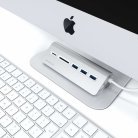Satechi USB-C Aluminum USB-hub & Minneskortläsare, silver