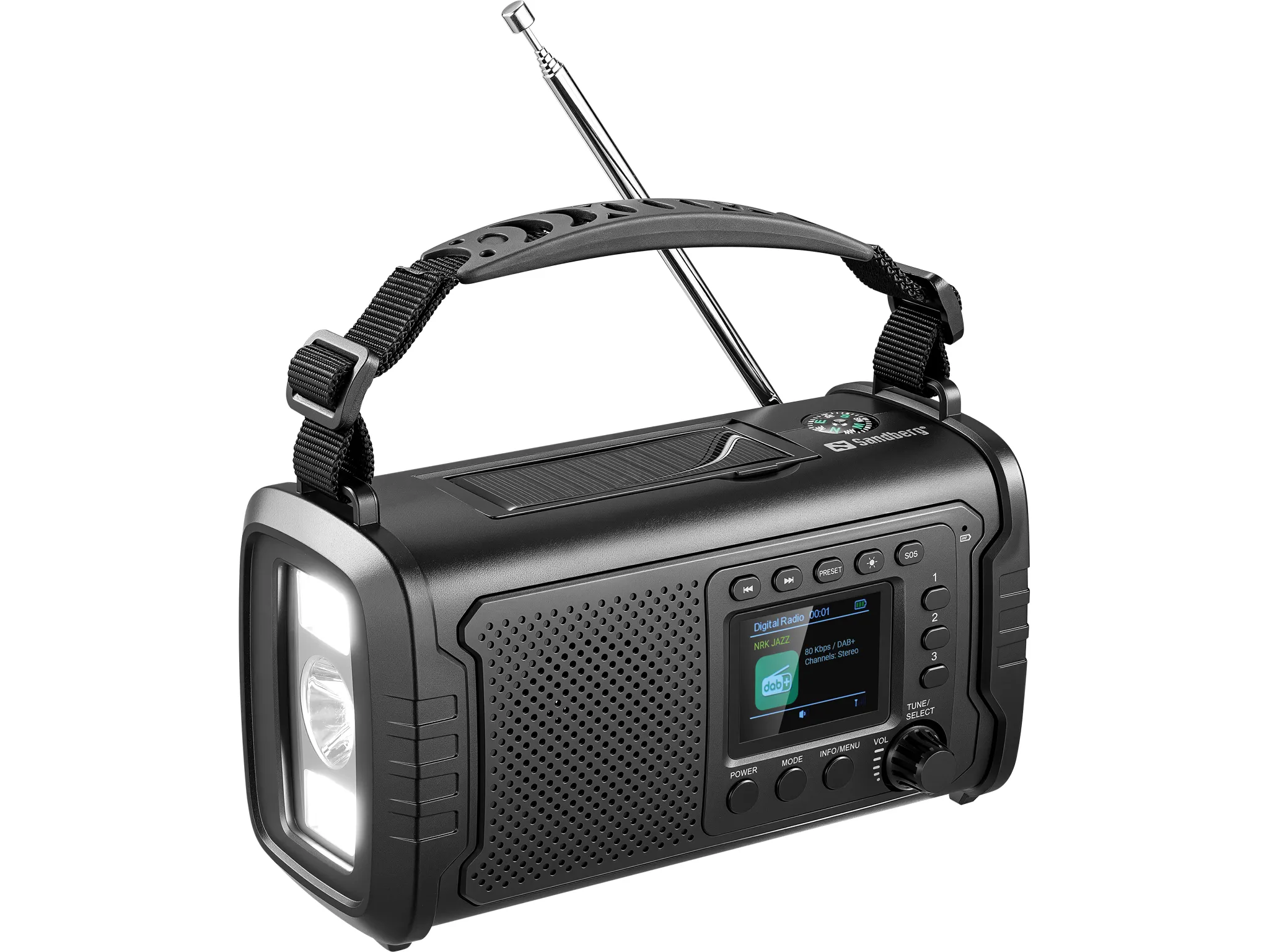 Sandberg Survivor DAB Radio All-in-1, 20000 mAh - emergency radio, Black