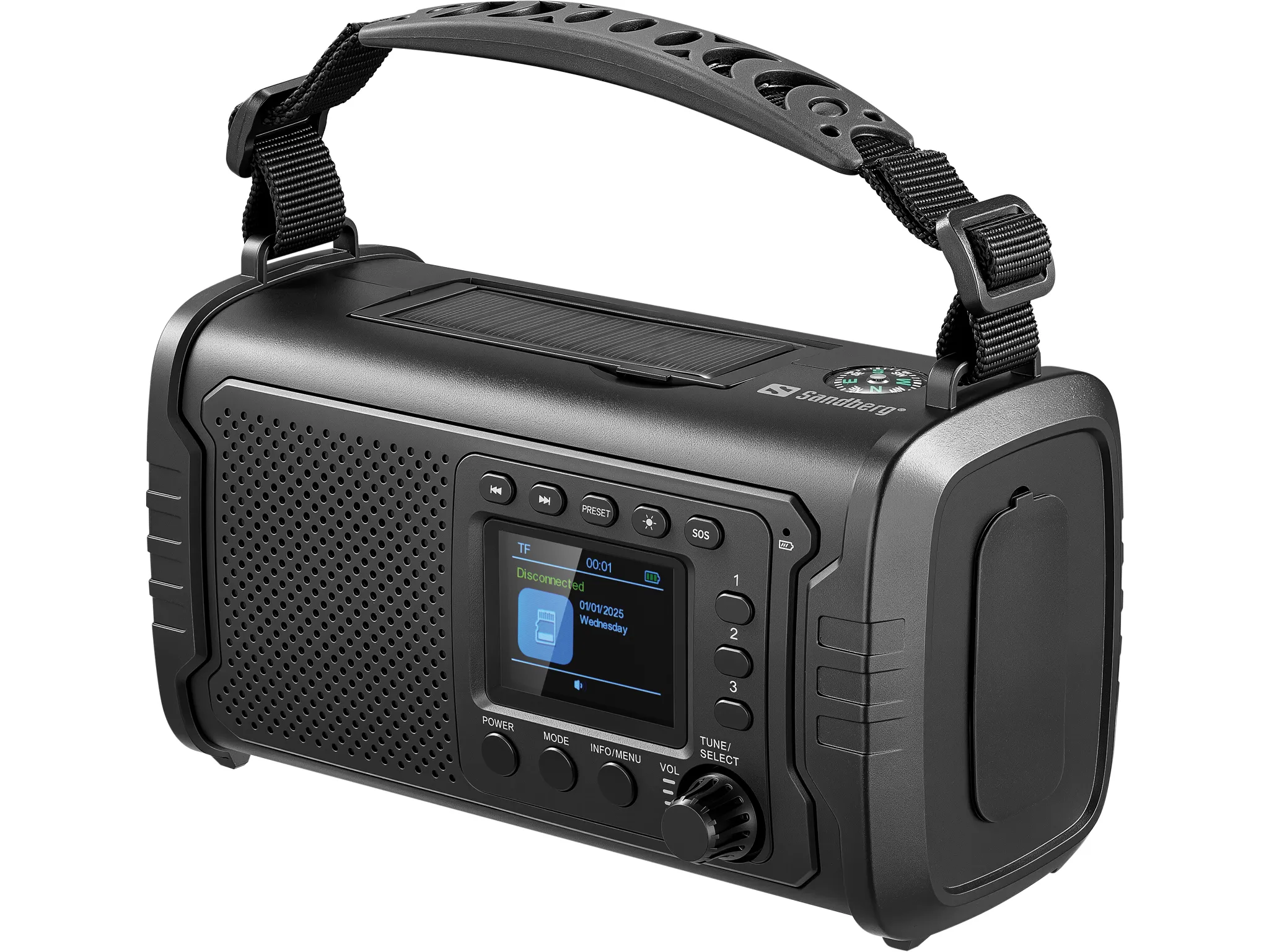Sandberg Survivor DAB Radio All-in-1, 20000 mAh - emergency radio, Black