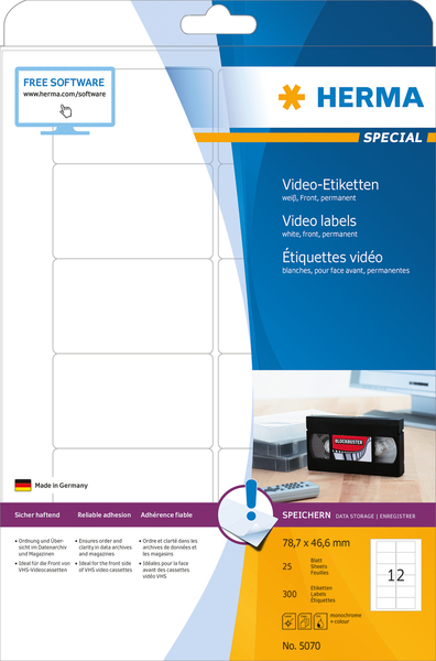 Herma label Special VHS front 78,7x46,6 (300)