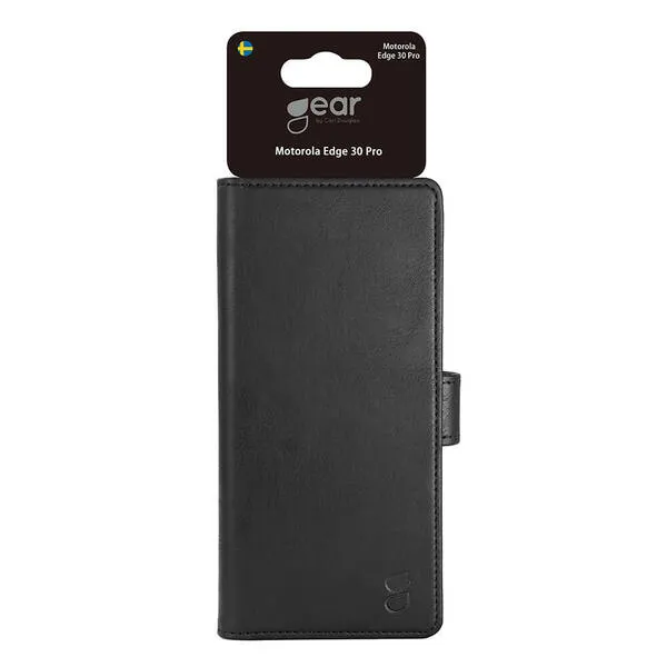 GEAR Wallet, Moto Edge 30 Ultra -lompakkokotelo, Musta