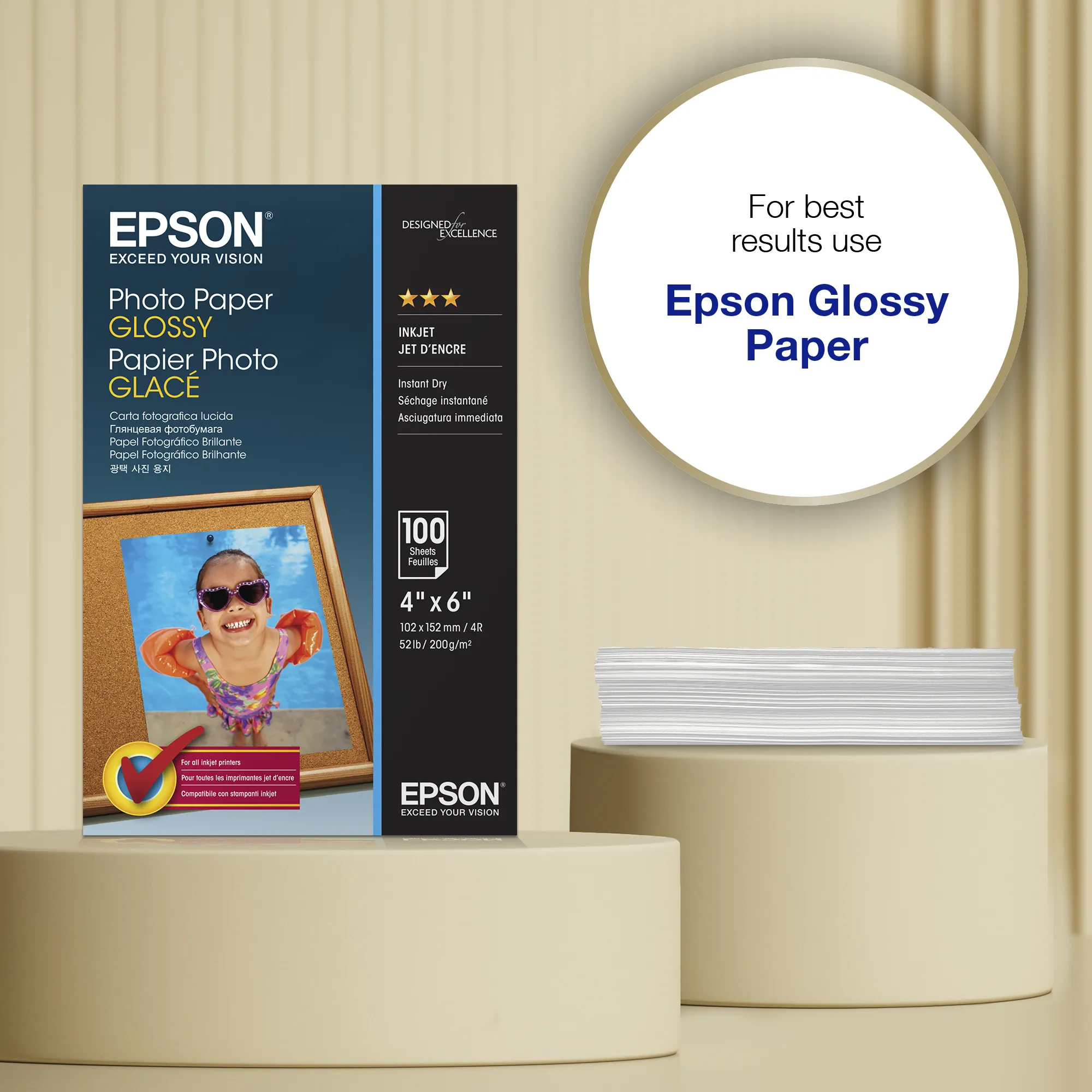 Epson C13S042548 papperspatron, vit, 100 st
