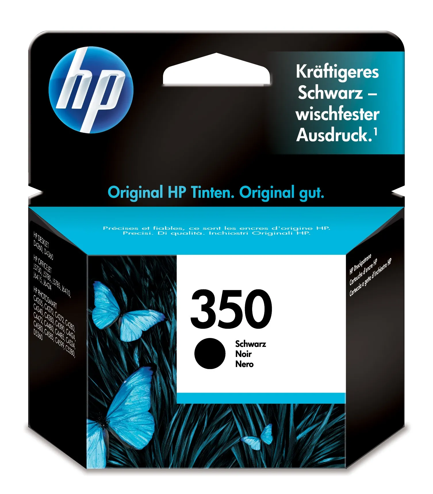 HP 350 -mustekasetti, 4.5 ml, musta