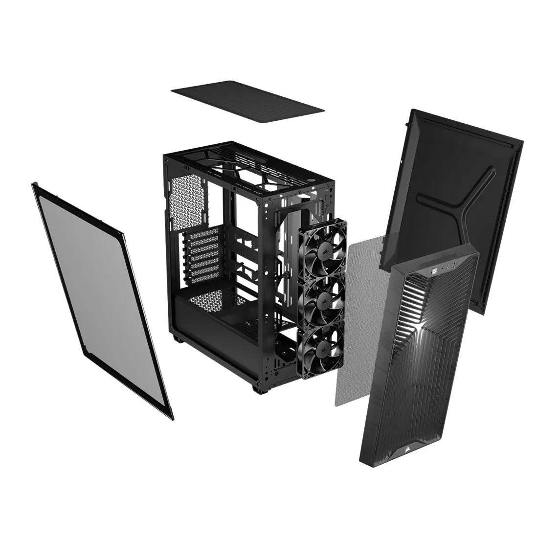 CORSAIR 3200D RS midi-tower chassi med f&ouml;nster, gr&aring;