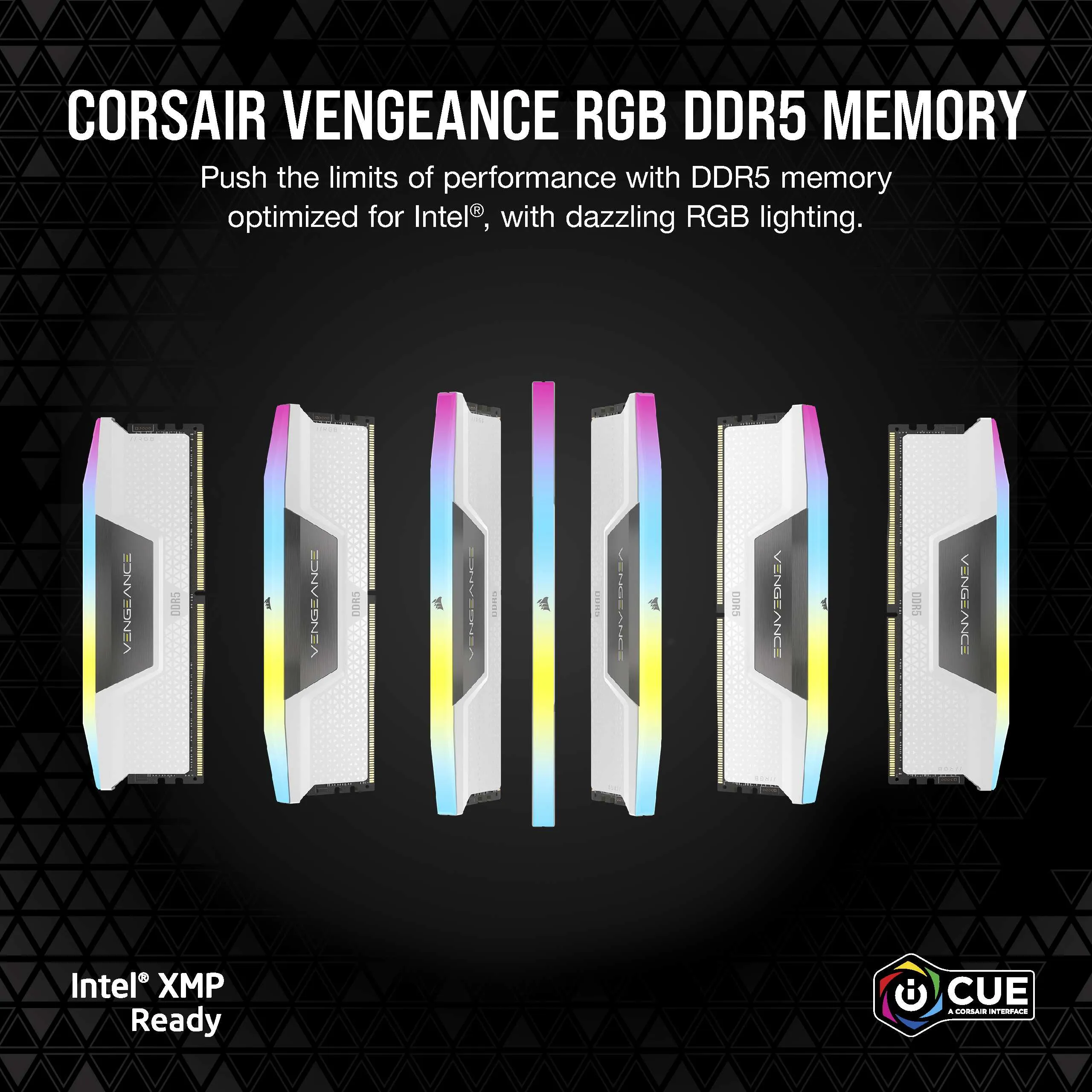 CORSAIR VENGEANCE RGB 32GB 2x16GB DDR5 6000MT/s CL30-36-36-76 1.40V Intel XMP &amp; AMD EXPO White