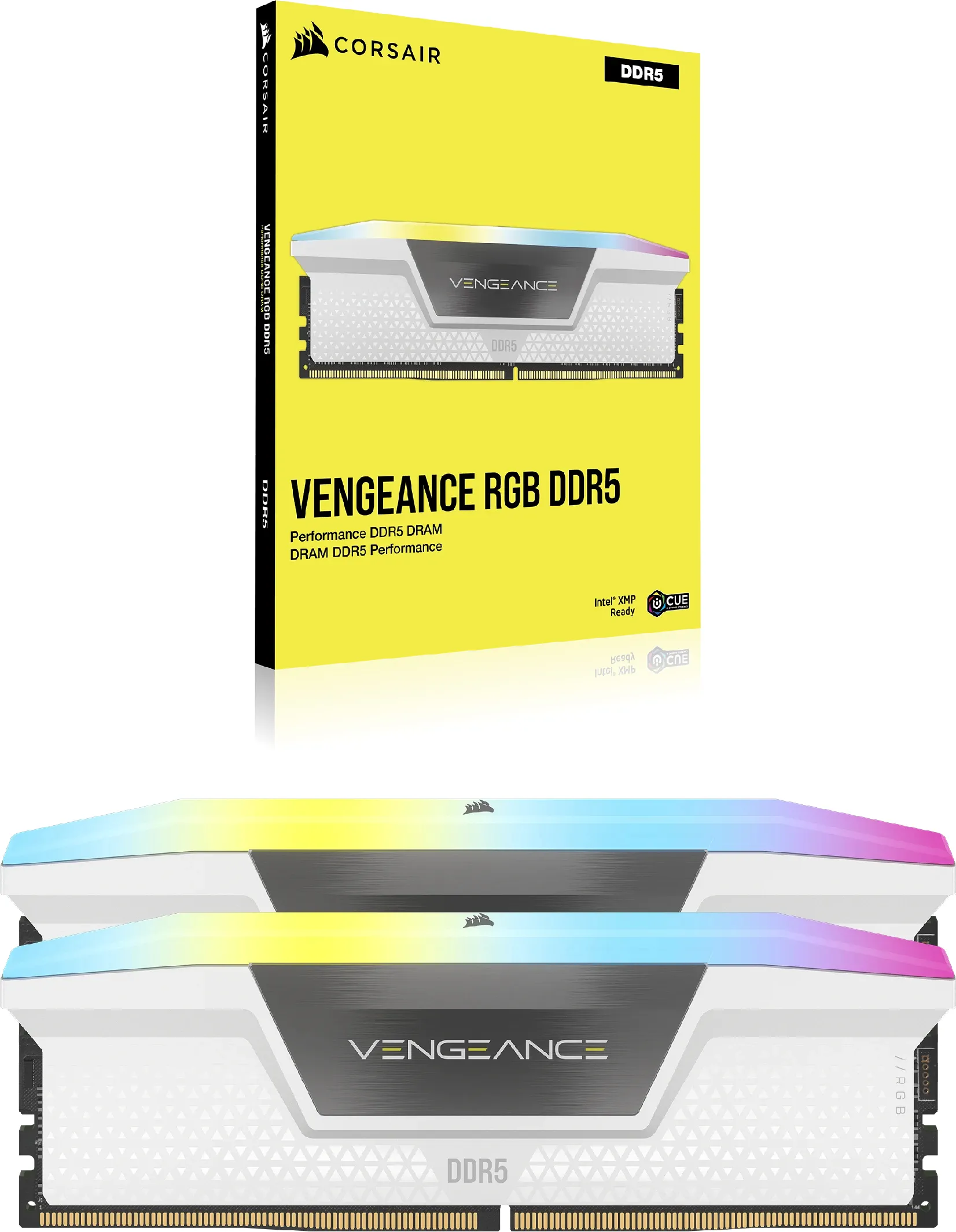 CORSAIR VENGEANCE RGB 32GB 2x16GB DDR5 6000MT/s CL30-36-36-76 1.40V Intel XMP &amp; AMD EXPO White