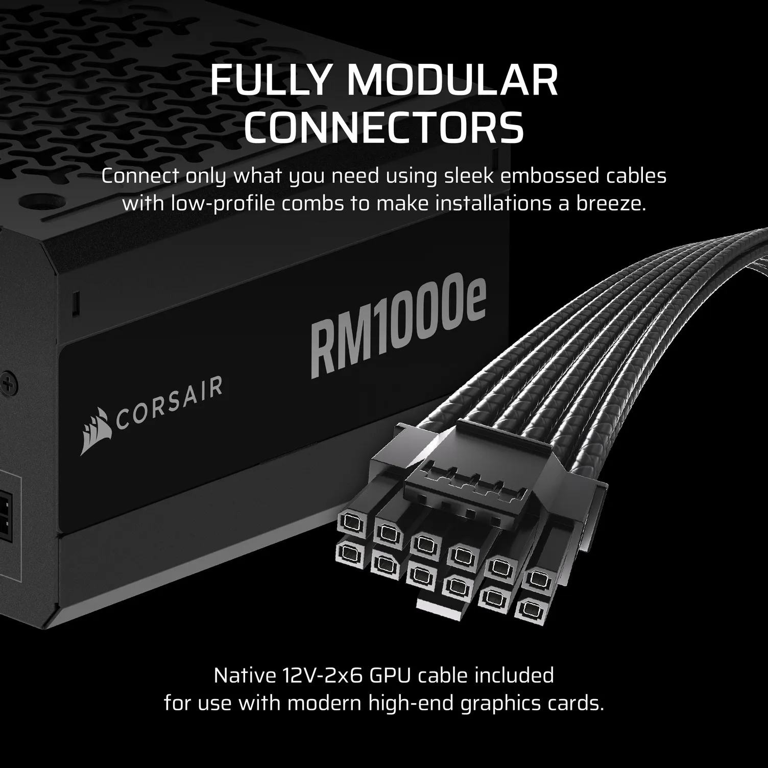 Corsair RMe 1000W ATX 3.1 (2025) - str&ouml;mk&auml;lla, 80 Plus Gold