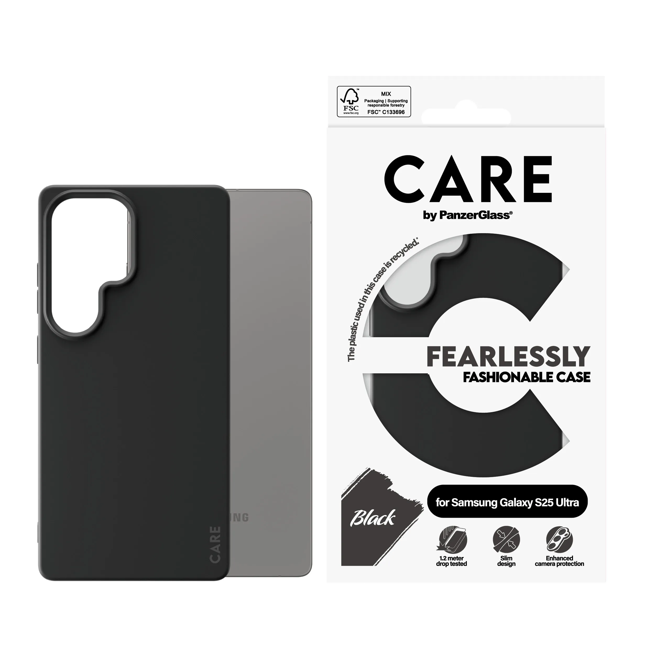 Care by PanzerGlass Galaxy S25 Ultra Fashionable skal, Svart