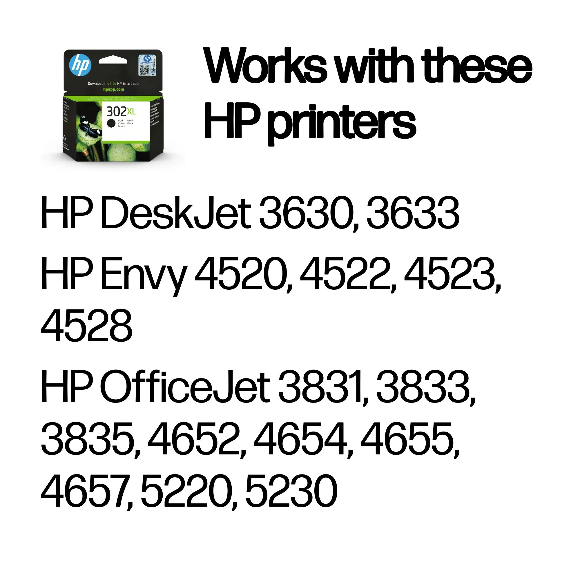 HP 302XL - Tuottoisa - musta - alkuperäinen - mustepatruuna malleihin Deskjet 11XX, 21XX, 36XX, Envy 45XX, Officejet 38XX, 46XX