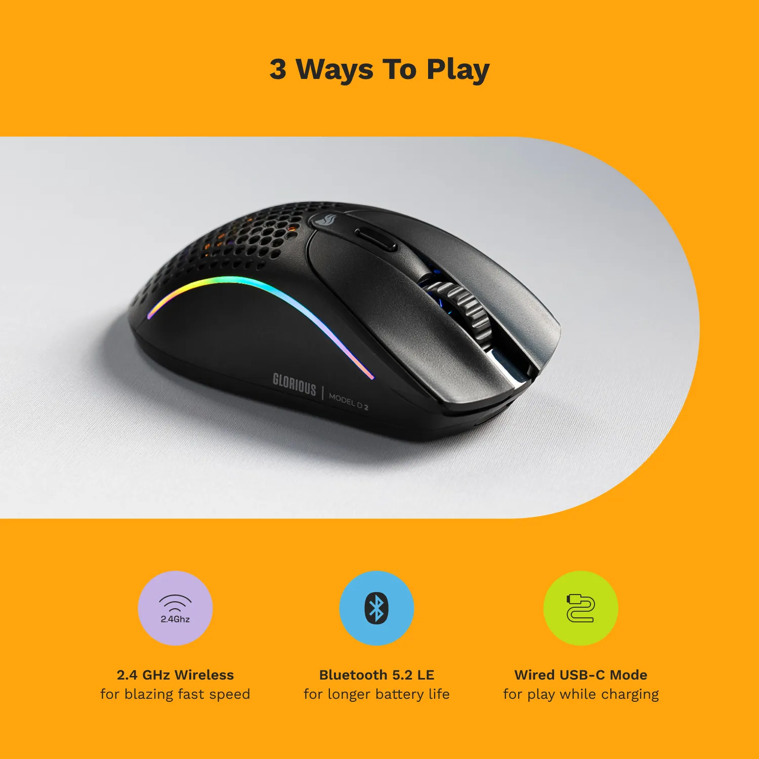 Glorious Model D 2 - wireless gaming mouse, matte black