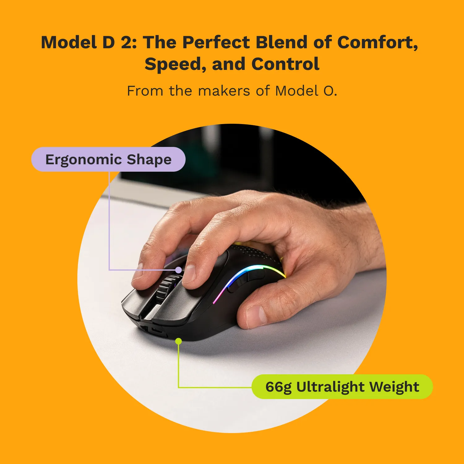Glorious Model D 2 - wireless gaming mouse, matte black