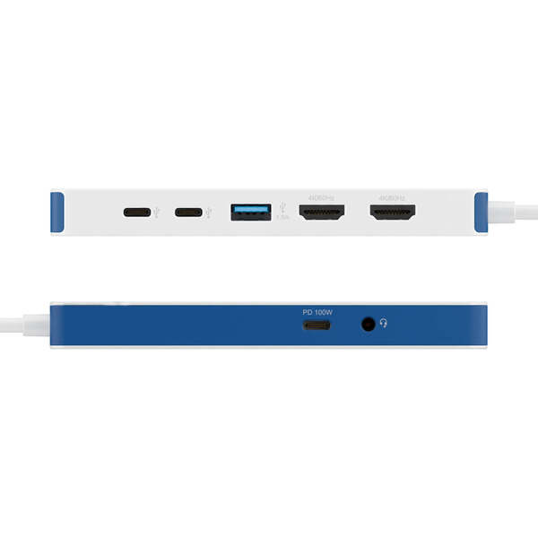 Hyper HyperDrive Flex 9 Port Dual 4K HDMI USB-C Hub Blue