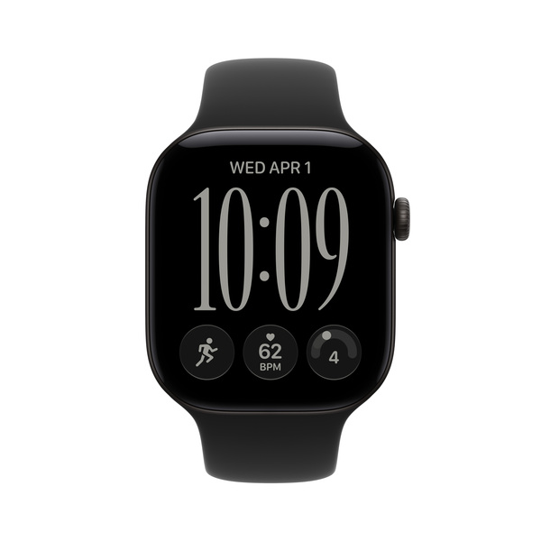 Apple Watch Series 12 (GPS + Cellular) 46mm Black Aluminium Case with Black Sport Band, M/L