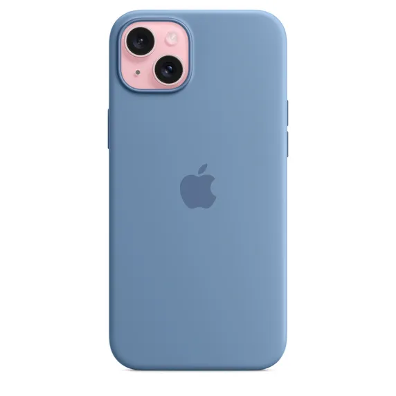 Apple iPhone 15 Plus, MagSafe - silikonskal, Vinterblå