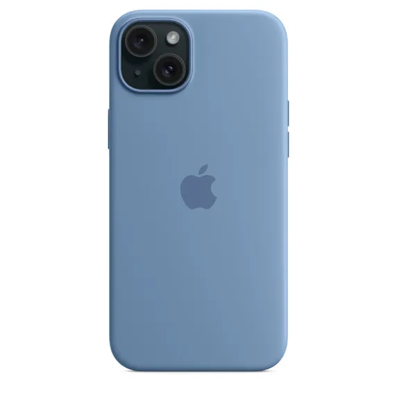 Apple iPhone 15 Plus, MagSafe - silikonskal, Vinterblå