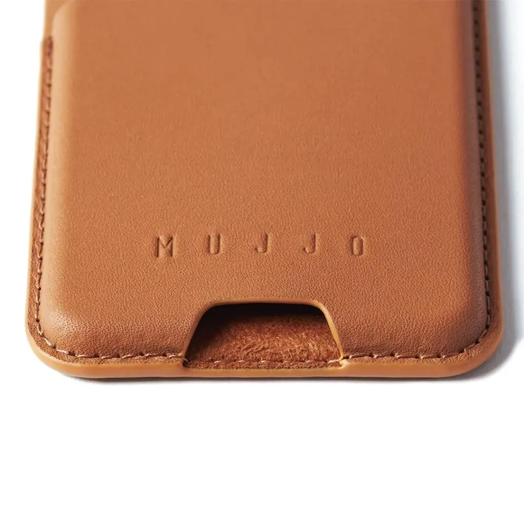Mujjo MagSafe Leather Card Wallet, Tan