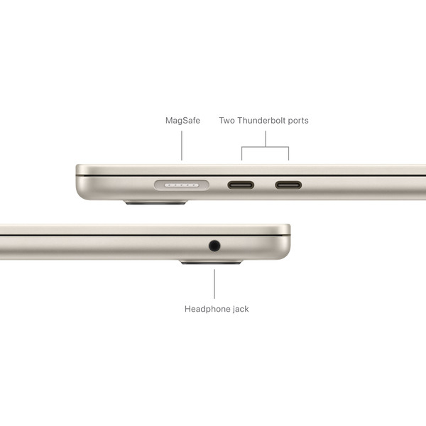 Apple MacBook Air 15&quot;, M3 (8C CPU / 10C GPU), 16GB, 512GB, 35 W, macOS - notebook, Starlight (FIN/SWE)