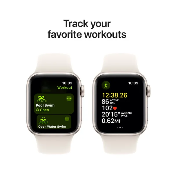 APPLE Watch SE GPS + Cellular 40mm Starlight Aluminium Case with Starlight Sport Band - M/L