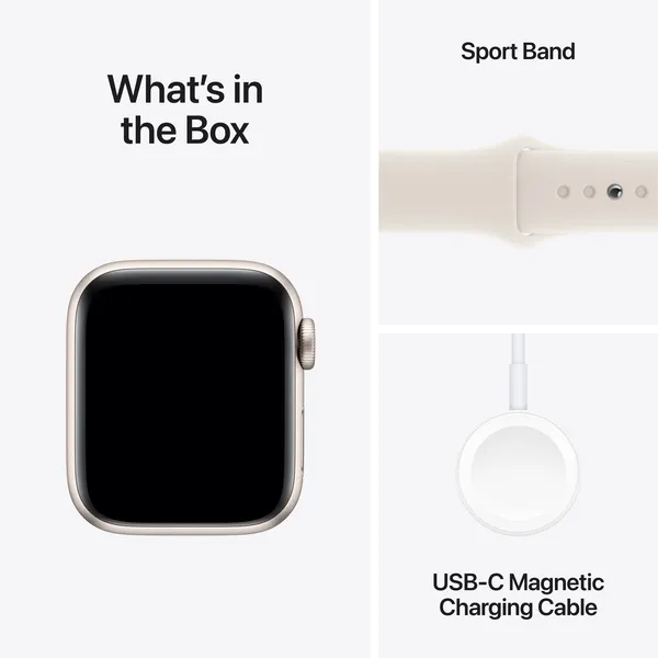 APPLE Watch SE GPS + Cellular 40mm Starlight Aluminium Case with Starlight Sport Band - M/L
