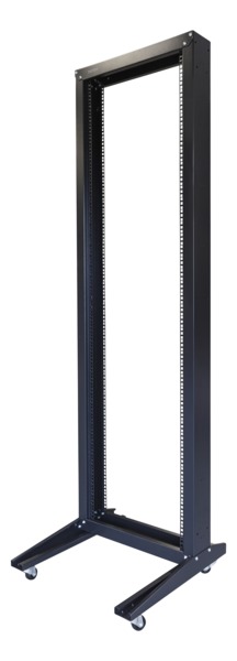 TOTEN, 19" &ouml;ppet golvtstativ med hjul, 42U, 600x600, max 150kg, svart