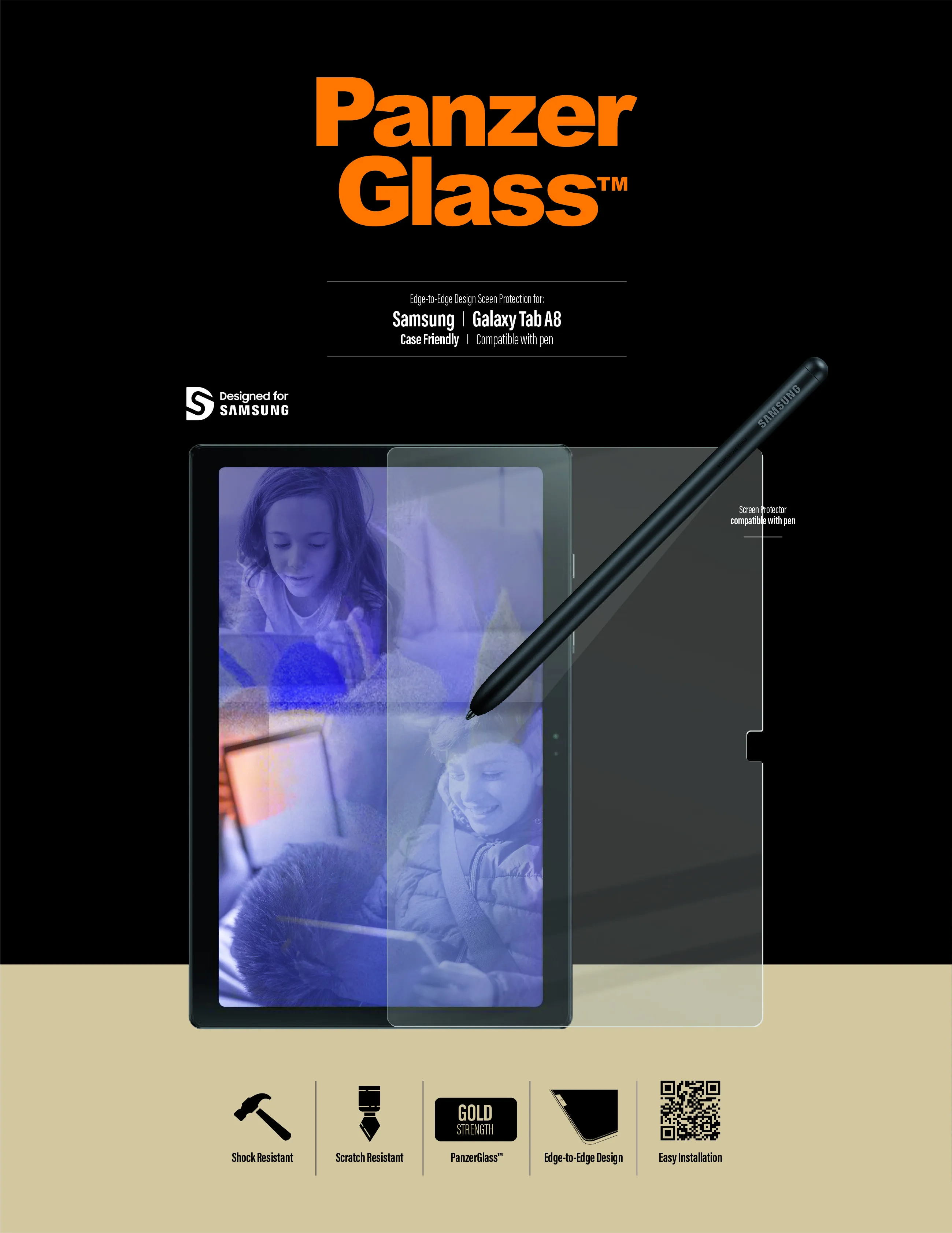 PanzerGlass Galaxy Tab A8 Case Friendly - sk&auml;rmskydd