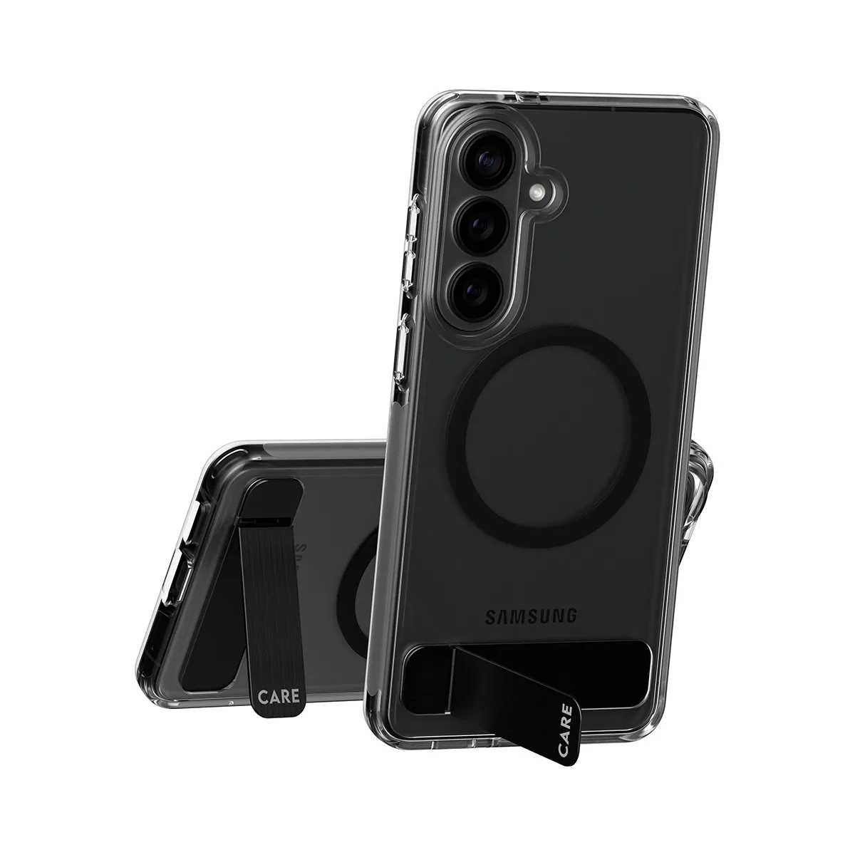 PanzerGlass CARE Case for Galaxy S26+, Clear with Black Kickstand