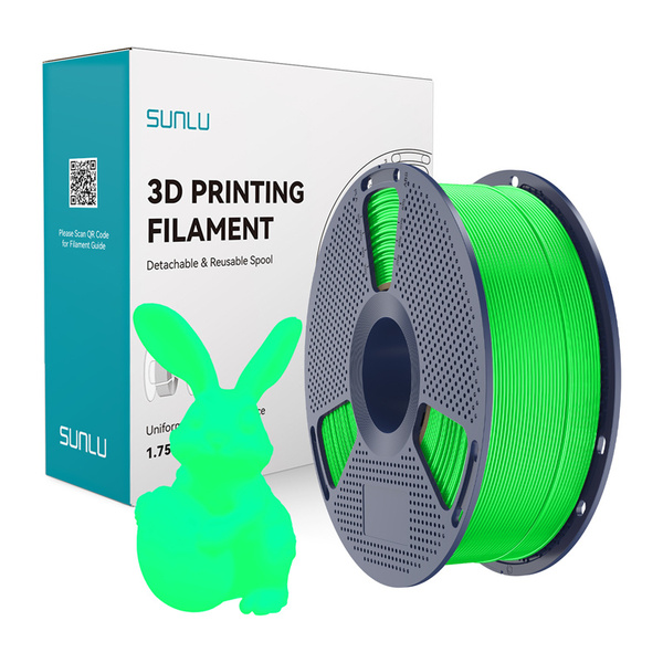 SUNLU PLA, sj&auml;lvlysande, 1.75 mm, 1 kg 3D-skrivarfilament, Future Green