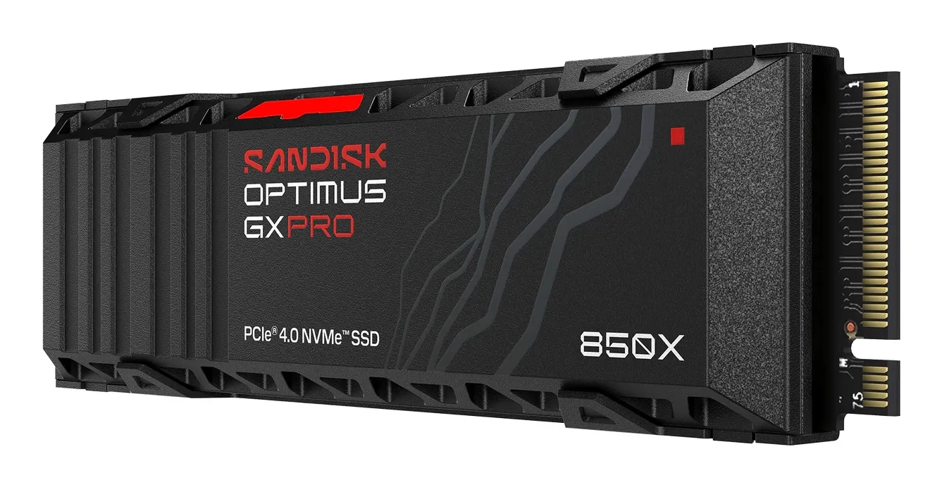SanDisk Optimus GX PRO 850X 1TB M.2 NVMe SSD-disk med kylfl&auml;ns