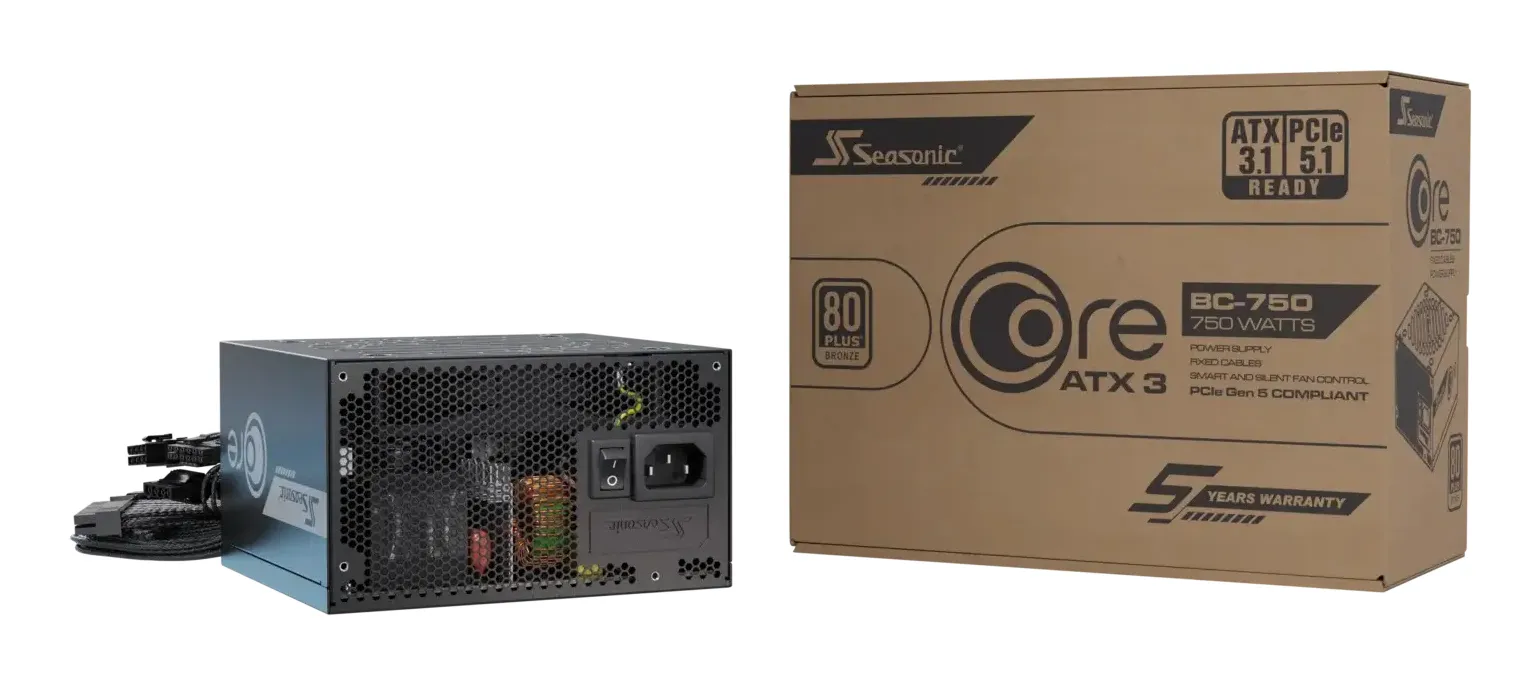 Seasonic CORE BC-750 750W -virtal&auml;hde, 80 Plus Bronze