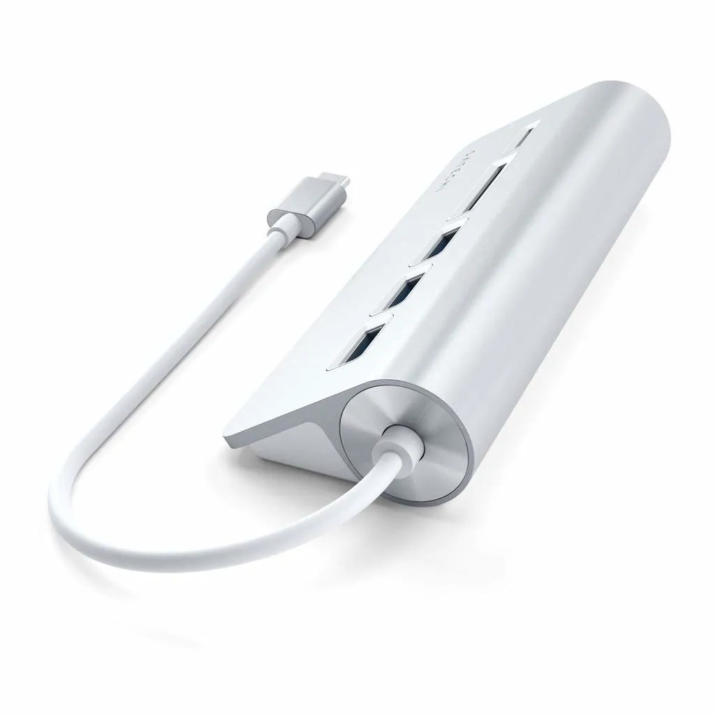 Satechi USB-C Aluminum USB Hub &amp; Card Reader, silver
