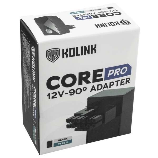 Kolink Core Pro CP-12VHPWR-T2, 12V-2x6 90&deg; adapterkabel, svart