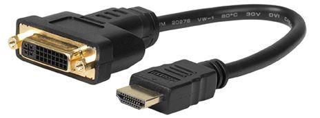 MicroConnect Adapter DVI-F -  HDMI-M, 15CM - adapter, 15cm, Black