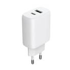 GEAR Charger 220V 1xUSB-C + 1xUSB-A PD/PPS 30W  + 18W QC White