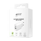 GEAR Charger 220V 1xUSB-C + 1xUSB-A PD/PPS 30W  + 18W QC White