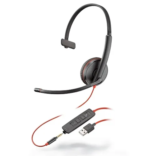Plantronics Blackwire 3215 Mono Headset, Black