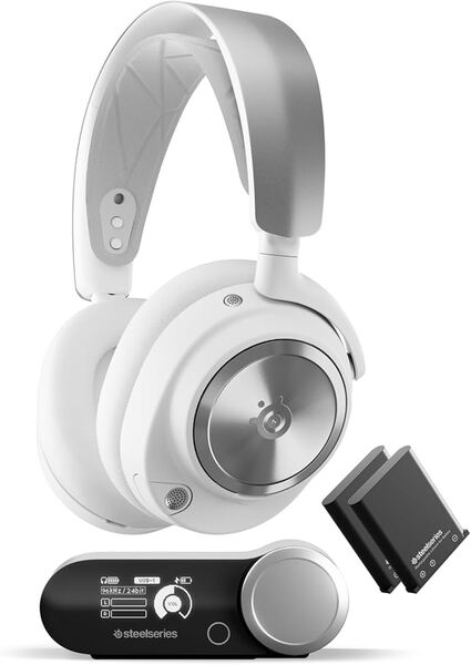SteelSeries Arctis Nova Pro Wireless Gaming Headset with Wireless Base Station, White
