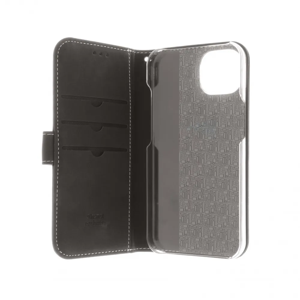 Insmat Flip Case, iPhone 14 -lompakkokotelo, Musta
