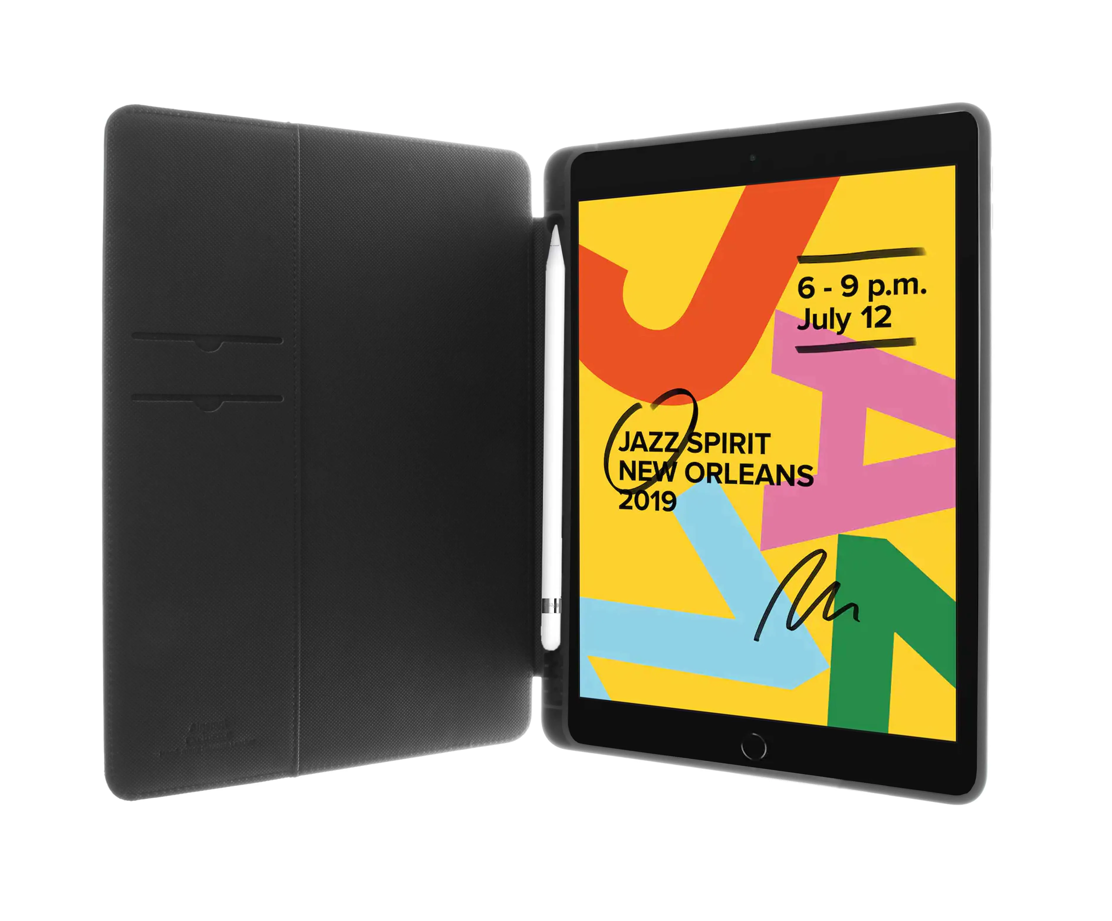 Insmat Exclusive Flip Case, iPad 10.2" -suojakotelo, Musta