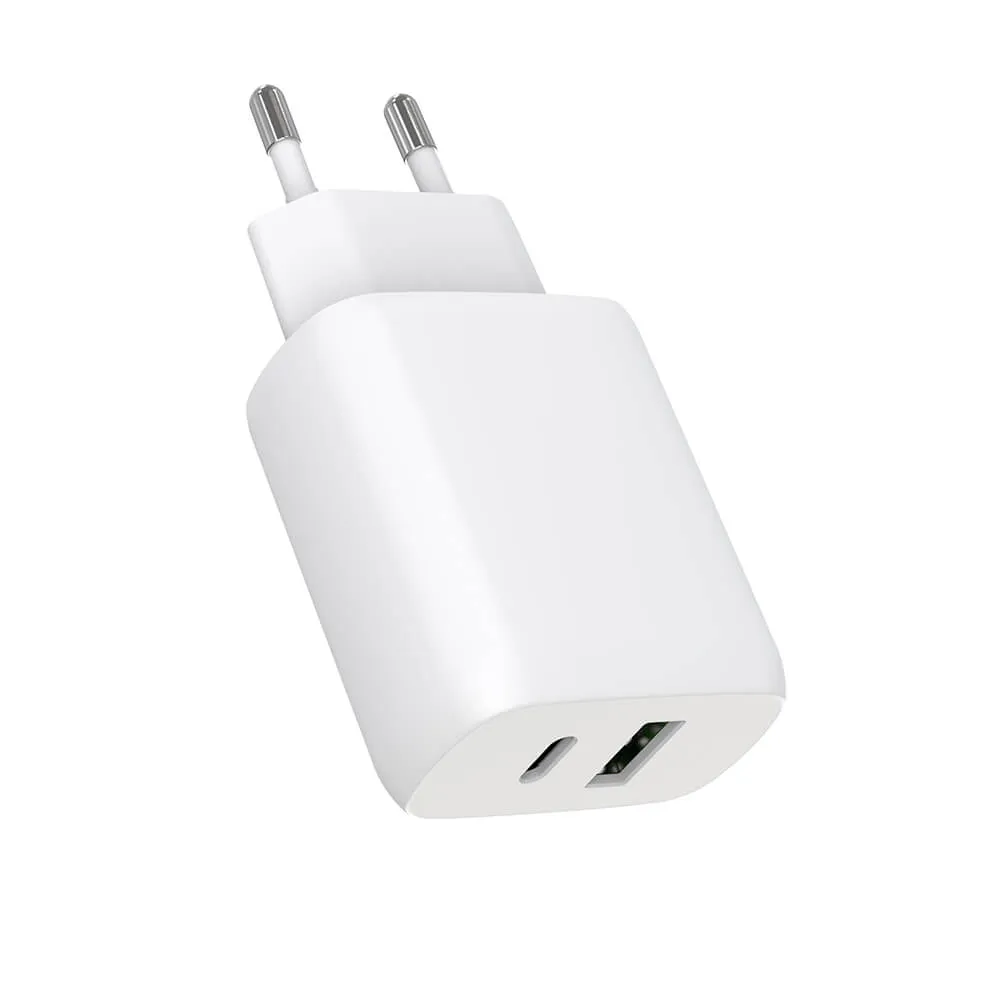 GEAR Charger 220V 1xUSB-C + 1xUSB-A PD/PPS 30W  + 18W QC White