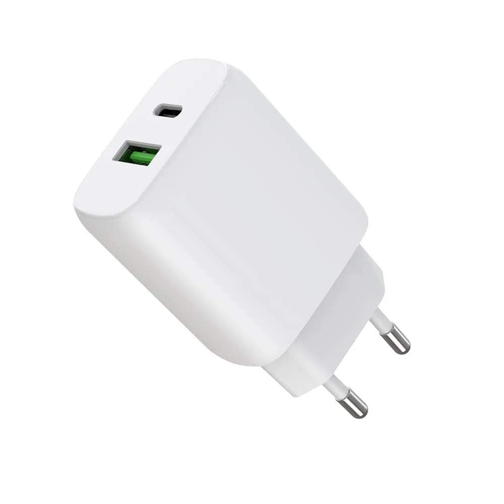 GEAR Charger 220V 1xUSB-C + 1xUSB-A PD/PPS 30W  + 18W QC White