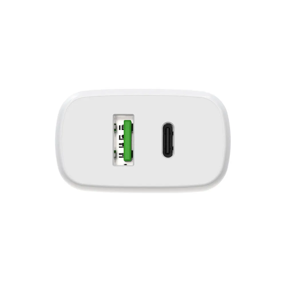 GEAR Charger 220V 1xUSB-C + 1xUSB-A PD/PPS 30W  + 18W QC White