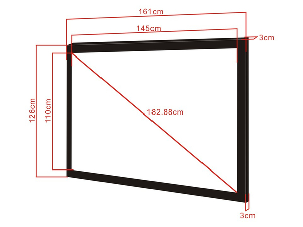 Multibrackets M Framed Projection Screen Deluxe - Heijastusn&auml;ytt&ouml; - 72 tuuma (183 cm) - 4:3 - Matte White